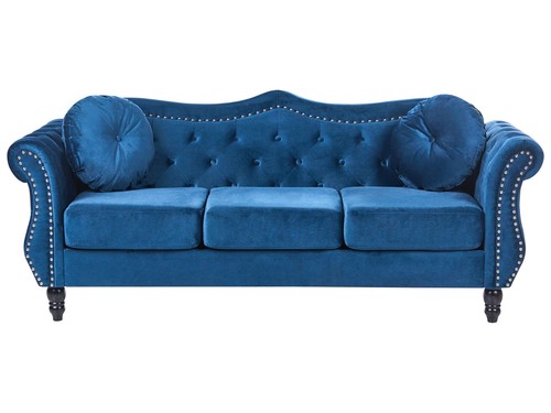 Seater velvet sofa navy - 3,