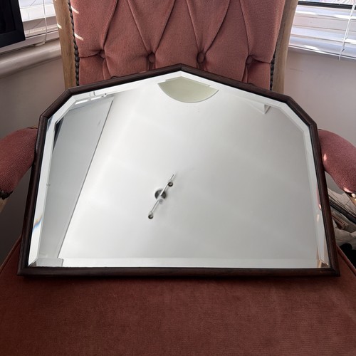 Vintage walnut mirror art - vintage,