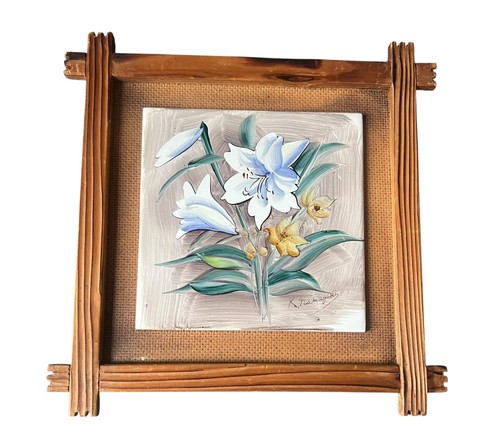 Hand painted ceramic tile - ceramic, –