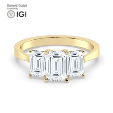 Emerald Diamond Trilogy Ring