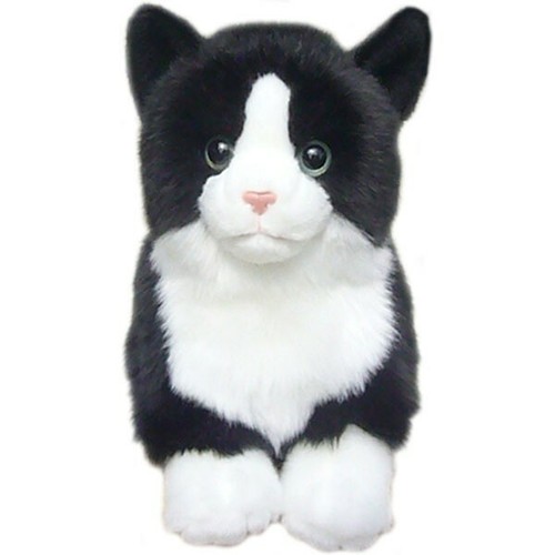 Black and white cat teddy - black,