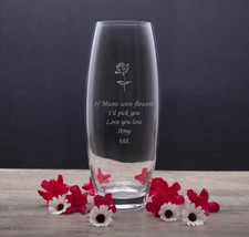 Engraved Glass Vase For