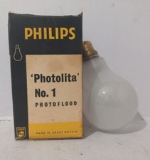 275w PHILIPS PHOTOLITA No. 1 PHOTOFLOOD Bayonet Light Bulb BC PEARL With Box