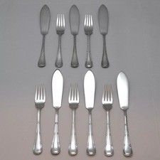 RIBBON & REED Design ALEXANDER CLARK Silver Service Cutlery 5 Pairs Fish Eaters