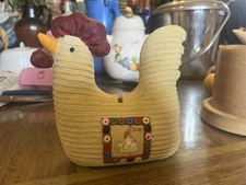 Unusual Chicken Hen Money Box. Button Decoration.