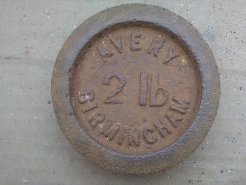 Antique cast iron 2lb - cast, weight
