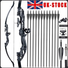 55LBS Takedown Recurve Bow+12PCS Arrows 54'' Archery Bow Target Hunting Shooting