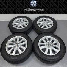 16" VW TRANSPORTER HIGHLINE T6 T5 T32 GENUINE ALLOY WHEELS 205/65R16C NEW TYRES
