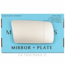 Right Driver side Wide Angle Wing door mirror glass for Saab 900 1978-94 + plate