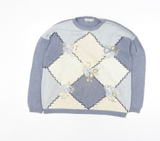 Jumper Women's Blue Argyle