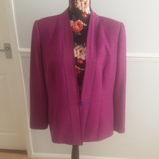 Jacques Vert Jacket Size 16 Pinky Purple Fully Lined Occasion Wedding Formal#