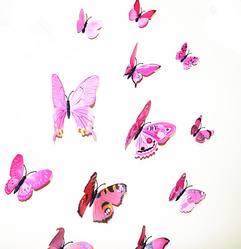 12pcs butterfly wall decals - 3d,
