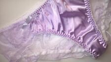 Sexy Lilac Satin Front Stretch Lace Back Panties Knickers Sissy CD TV 36" - 46"