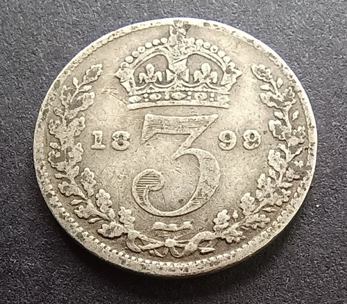 1899 silver threepence queen - 1899,