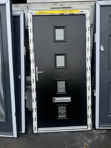 New composite front door black - composite,