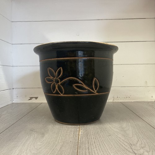 Vintage glazed terracotta pot