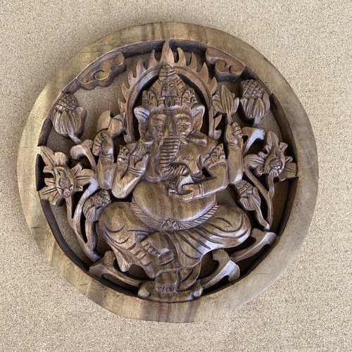 Wood carved wall hanging - carved,