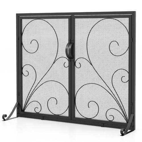 Double door fireplace screen - double,
