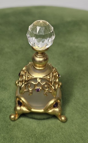 Vintage gold perfume bottle - gold,