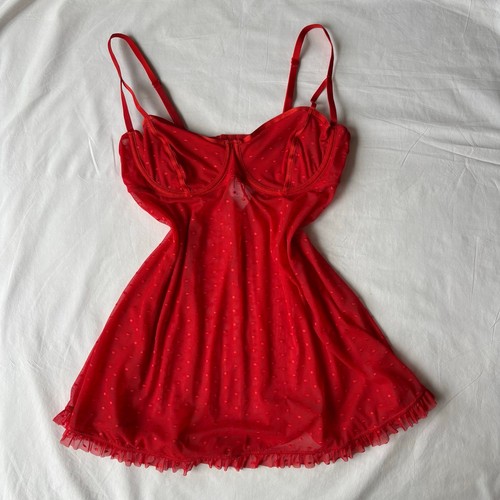 Sheer red babydoll - sheer,