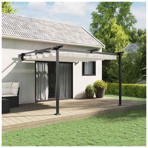 Gazebo 3x3m cream polyester - gazebo,