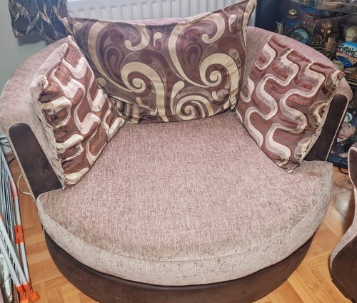 Round swivel cuddle - swivel, chair