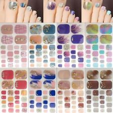 Full Cover Toe nail Art Stickers Decals Self Adhesive Toe Nail Wraps Stickers