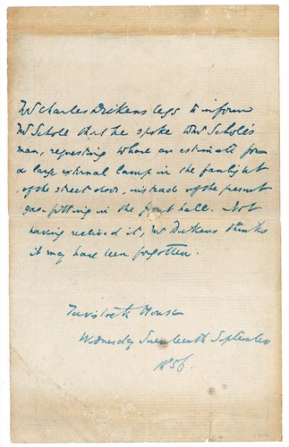 Charles dickens signed note - dickens,