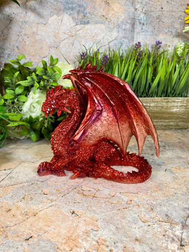 Mystical red dragon - red,