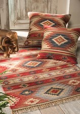 Kashi Kilim Area Rug Red Multi