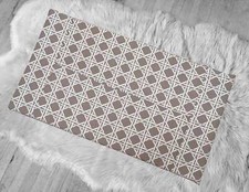 SALE IKEA Bankkamrat, Hemmahos, Stuva Bench Pad Cover Taupe Brown Hexagon Patchw