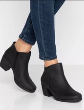 Clarks Un Lindel Zip Lad Black Oily Leather Boots Uk Size 4 E EUR 37. Wide Fit 