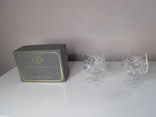 Boxed pair bohemia crystal - boxed, of