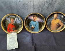 Star Trek Commemorative Plate x 3 Uhura Kirk McCoy Paramount SciFi Collectible 