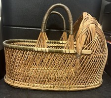 Vintage 1970's Wicker Bassinet