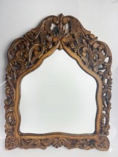 Hand Carved Wooden Wall Mirror
