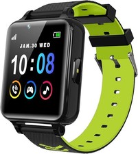 Black/Green Kids Smartwatch SOS Call Games Music Player Camera HD Touch Screen