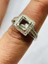 Silver,prasiolite and diamonds TJC ring UK size P never worn
