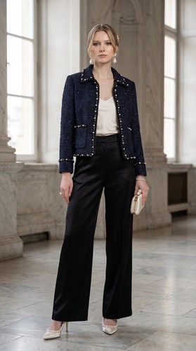 Handmade navy tweed boucle - handmade,