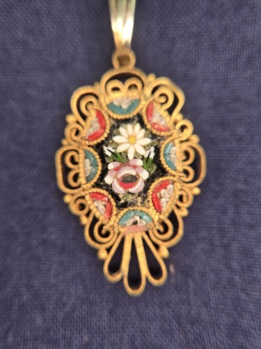 Antique micro mosaic floral - mosaic,