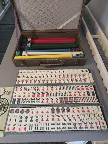 Vintage antique mahjong set - vintage,