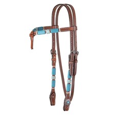 CIRCLE Y Turquoise Roundup Regular Oil Futurity Browband Headstall (1025-09-S4)