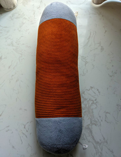 Orange grey bolster cushion - &,