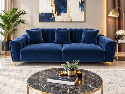 Storeaway navy blue sofa 3 - navy,