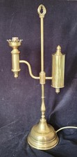 Brass student oil lamp converted to electric - for rewiring , restoration - 57cm