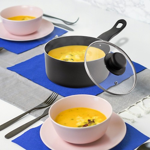18cm milk pan - glass, lid
