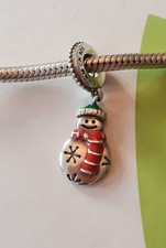 CHAMILIA Snowman charm dangle 925 silver Christmas