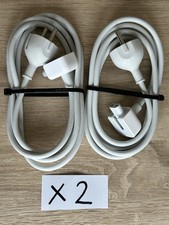 2 x Apple Mains Power Extension Cable 1.8m EU 2 pin C, E, F Magsafe Macbook (B)