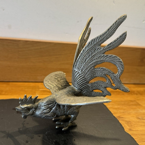 Metal fighting cock - metal, ornament