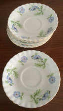 6 x Richmond Blue Poppy Bone China Saucers